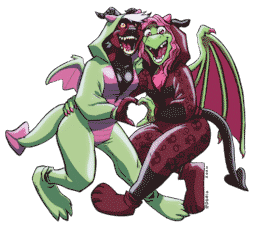 Billie is dressed up in a Rezzy-patterned onesie and Rezzy is dressed up in a Billie-patterned onesie! Matching pajamas!